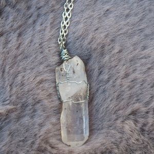 Clear Quartz Wire Wrapped Crystal Necklace